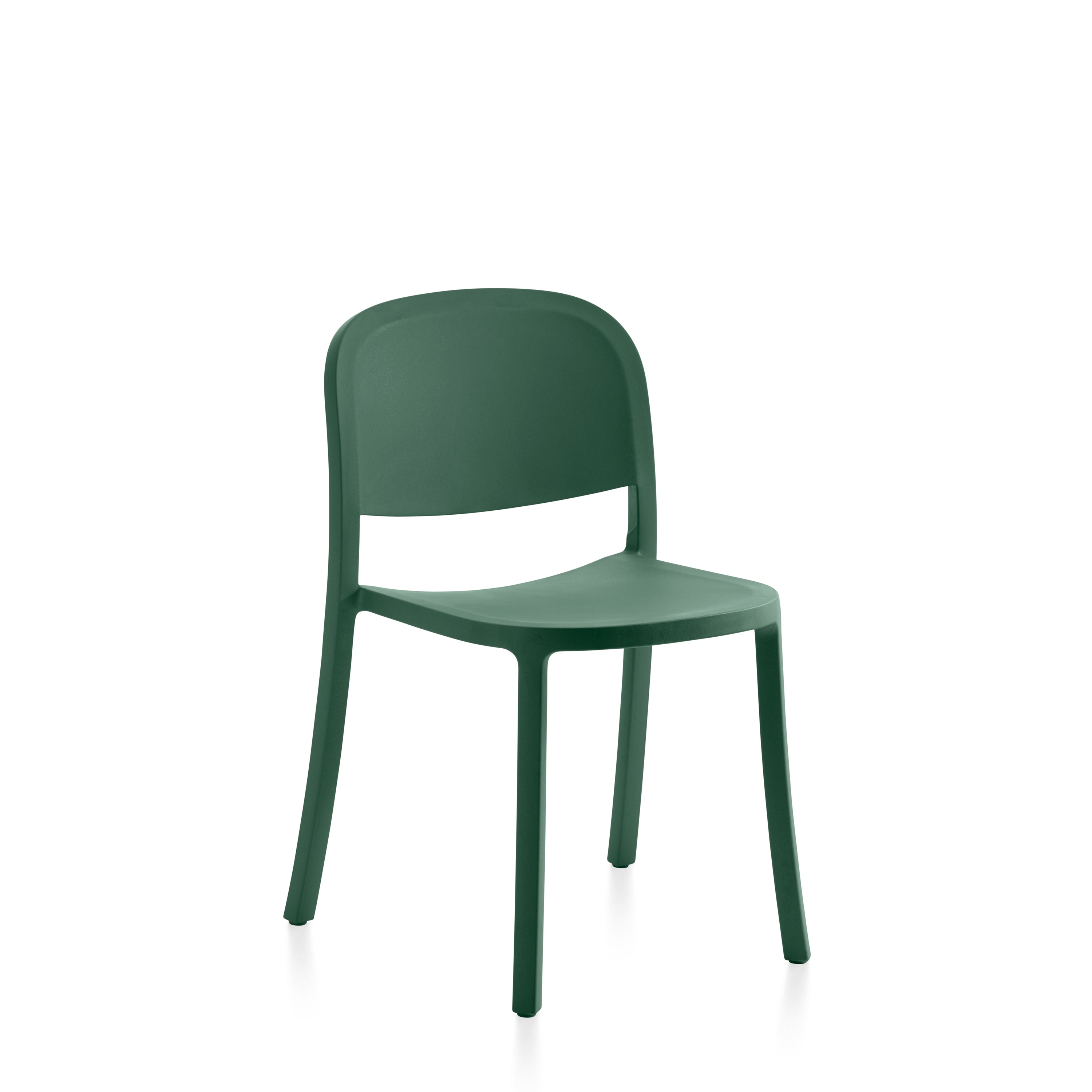 A recycled plastic Reclaimed Chair by Emeco, in green.